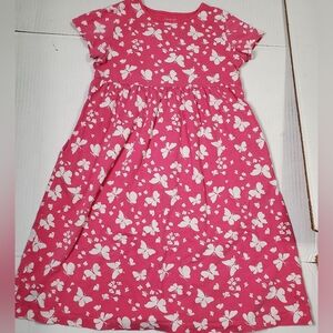 Lands' End Fuchsia Butterfly Print Dress